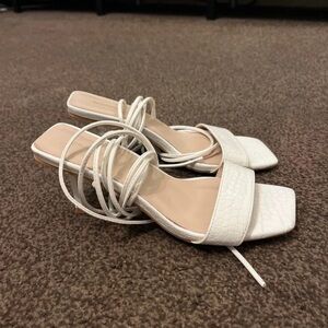 PrettyLittleThing White Strappy Heels